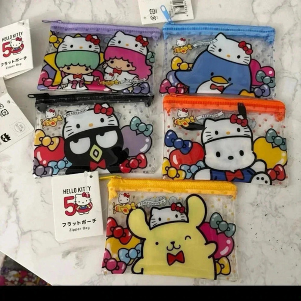 Sanrio Hello Kitty 50th Anniversary Japan Exclusive Zip Bag Set RARE